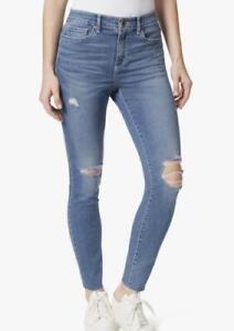 Frayed Jeans High Rise Ankle Skinny Distressed Downtown Sz 00 24 NEW NWT AM26