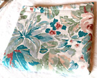 Vintage Queen-sized Flat Sheet,  Floral-botanical, Greens, Reds