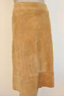 Wallis - Womens Skirt size 12 Petite - Camel Sueded Leather Lined Midi