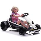 24V Electric Go Kart for Kids Teens Race Pedal Drifting Ride On Toys Car White