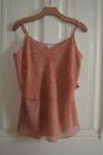 ORANGE PATTERNED TIERRED SLEEVELESS BLOUSE BY CABI ~ L