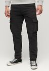 Superdry Cargo Trousers Pants Bottoms Regular Fit Pockets Zip Fastened Black