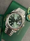 2022 Rolex Datejust 41 Mint Green Dial 126334 Box + Papers Excellent