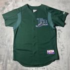 Vintage Majestic Tampa Bay Devil Rays BP Jersey Mens M (XL) Green MLB USA Made