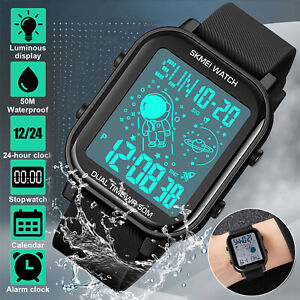 Waterproof Men's LED Digital Watch Military Sport Multifunction Large Wristwatch