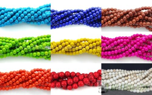 Howlite Turquoise Gemstone Round Loose Beads 2mm 3mm 4mm 6mm 8mm 10mm 12mm 16