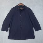 Joseph & Lyman Pea Coat Men 44 Blue Super 110 Merino Wool Cashmere Button Front