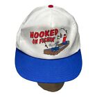 Hooked On Fishin' Funny Adjustable SnapBack Strap Baseball Hat White