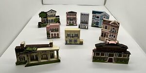 Lot Of 9 Houses By Sheila - Wood Shelf Sitters