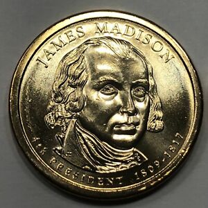 2007 D - James Madison Presidential Golden Dollar Coin
