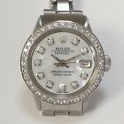 LADY ROLEX DATEJUST 26MM STANLESS STEEL PEARL  DIAMOND DIAL OYSTER GOLD BEZEL