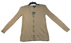 Charter Club Cashmere Cardigan Sweater Womens Size Small Tan Ribbed New