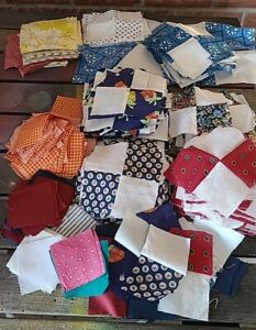 Vintage Large Lot Quilt Block Squares unfinished From Estate Sale Age Unknown