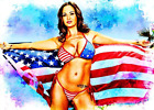 Ava Addams Actress Sexy Model Celebrity 1/1 ACEO Fine Art Print By:Q