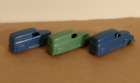 3 Tootsie Toy Diecast Metal Chevy Panel Trucks USA 1950's 2 BLUE, 1 GREEN
