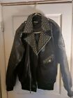 Pelle Pelle Leather Studded Jacket In Size 42 Mens Black Color