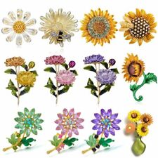 Crystal Daisy Sunflower Enamel Brooch Pin Party Women Fashion Jewelry Gift