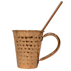 One 100% Pure Copper Old Moscow Mug 12 Oz + Copper Straw.Copper Cup Copper Mug