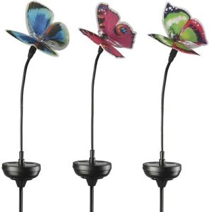 Solar LED Fiber Optic Butterfly Stake Lights Color Changing Garden Outdoor Decor