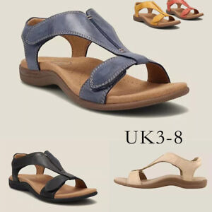 UK Womens Casual Orthopedic Wedge Summer Sandals Walking Slingback Shoes