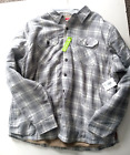 NEW Wrangler Men’s Flannel Jacket Shirt 2XL Plaid Sherpa Fleece Lined Button Up