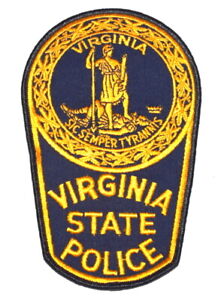VIRGINIA STATE POLICE VA Sheriff Police Patch STATE SEAL VINTAGE OLD MESH XL6.5”