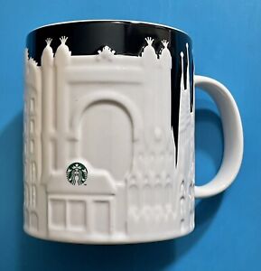 2023 Starbucks BARCELONA , SPAIN 🇪🇸 Relief Black White Mug 16oz