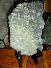 CRYSTAL CLUSTERS, BARITE and GALENA on BACK of PYRITE CRYSTAL HUGE BEAUTIFUL