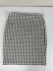 Philosophy Pencil Skirt Women's Houndstooth Black White Stretch Size 8