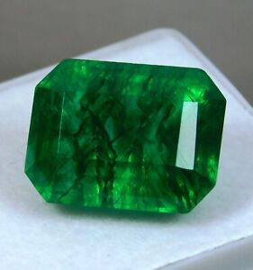 Certified Natural Colombian Green Emerald 11.15 Ct Emerald Cut Loose Gemstone