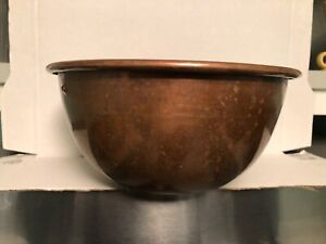 VTG COPPER MIXING BOWL ROLLED EDGE 10 INCHES