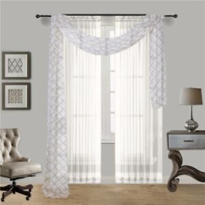 1PC PRINTED/SOLID VOILE SCARF WINDOW CURTAIN SEE THROUGH PARTY HOME DECOR S38