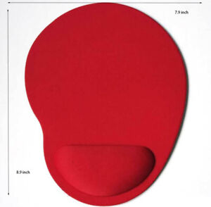 PC Mouse pad Ergonomic Comfortable Mat With Wrist Rest Support  Red Non Slip