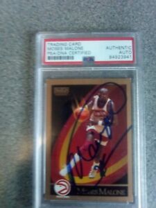 Moses Malone Signed 1991 Skybox Card PSA