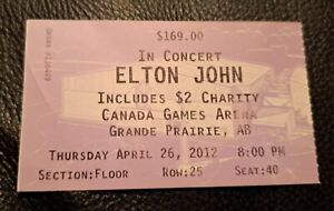 Elton John Concert Ticket Stub 2012