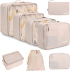 8 Set Packing Cubes Luggage Packing Organizers for Travel Accessories-Cream