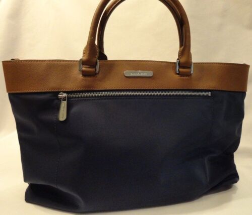 Michael Kors Navy Blue & Brown Satchel or Shoulder Style Handbag New Purse
