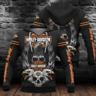 Personalized! Skull Eagle Harley-Davidson Logo Hoodie Shirt 3D S-5XL CAN'T MISS