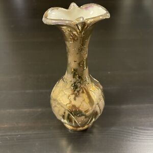 New ListingVINTAGE Savoy China Weeping Tulip 24 Karat Gold Vase 8