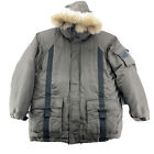 First Down Mens Artic Snow Exploration Gear Duck Goose Hooded Jacket Parka Large