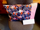 TRAVEL SIZE PILLOWCASE COLORFUL FLORAL/PINK  CUFF  14X20  #3316