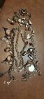 Assorted Vintage Costume Jewelry Charms & Bracelets Some Sterling 925 Unique Lot