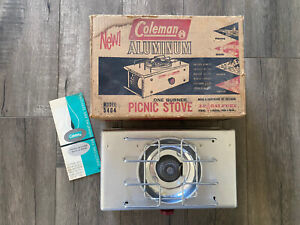 1960s Vintage Coleman Picnic Single Burner Stove Model 5404 LP Box & Manual