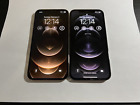 Two Apple iPhone 12 Pros (128gb) Phone lot Graphite and Gold Minor issues READ