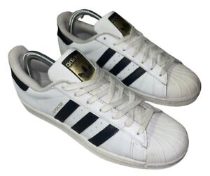 Adidas Superstar Men's Size 9.5 White Black and Gold Sneakers Tennis Shoes