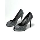 Giuseppe Zanotti Womens Shoes Silver High Heels Open Toe Design Pumps Size 35.5