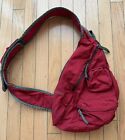 Vintage Authentic Prada Tessuto Sports Red Nylon Cross Body Bag Backpack