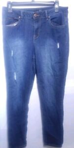 1822 Denim Adrianna Distressed Jeans Size 10 straight leg mid rise