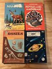 Vintage A Golden Nature Guide Lot Of 4 PB Books Stars, Mammals, Fossils, Reptile