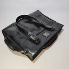 Kenneth Cole Reaction Shoulder Satchel Attache' Laptop Zip Up Bag Black Leather